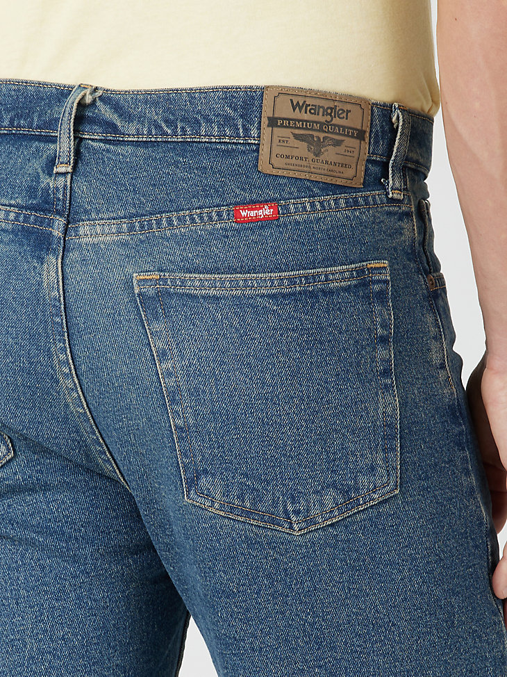 Men's Wrangler® Five Star Premium 5-pocket Relaxed Denim Short in Mid Tint alternative view 2
