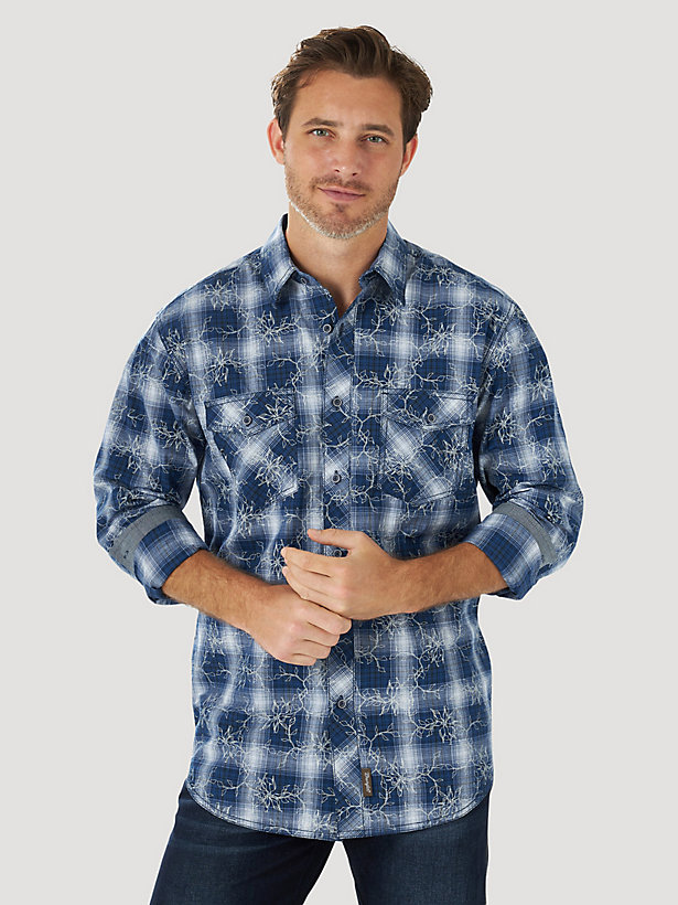 Men's Wrangler Retro® Premium Long Sleeve Button-Down Print Shirt