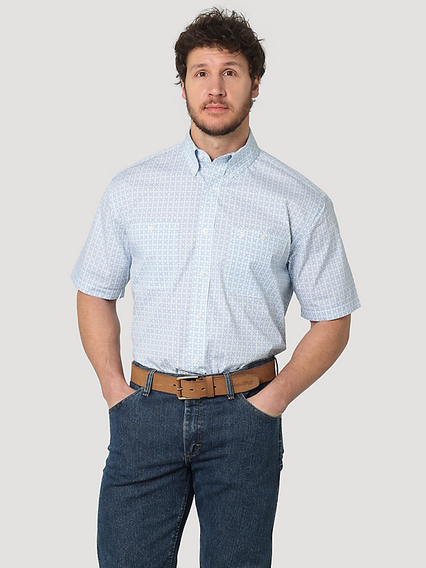 Men's George Strait Short Sleeve 2 Pocket Button Down Print Shirt