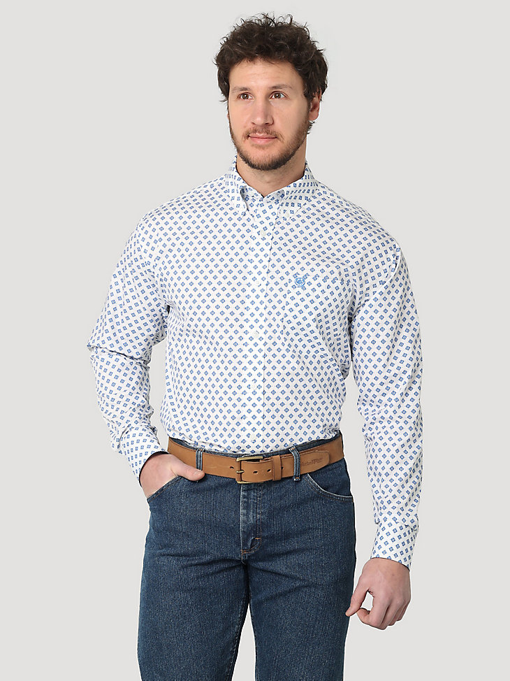 Essentials Slim-fit Long-Sleeve Shirt Button-Down-Shirts Hombre 