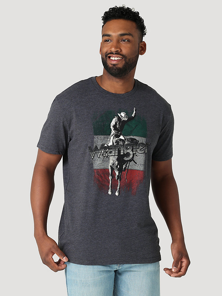 Men's Mexico Horse Rider Graphic T-Shirt in Navy Heather main view