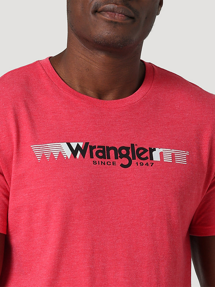 Men's Wrangler Logo Blur T-Shirt in Red Heather alternative view