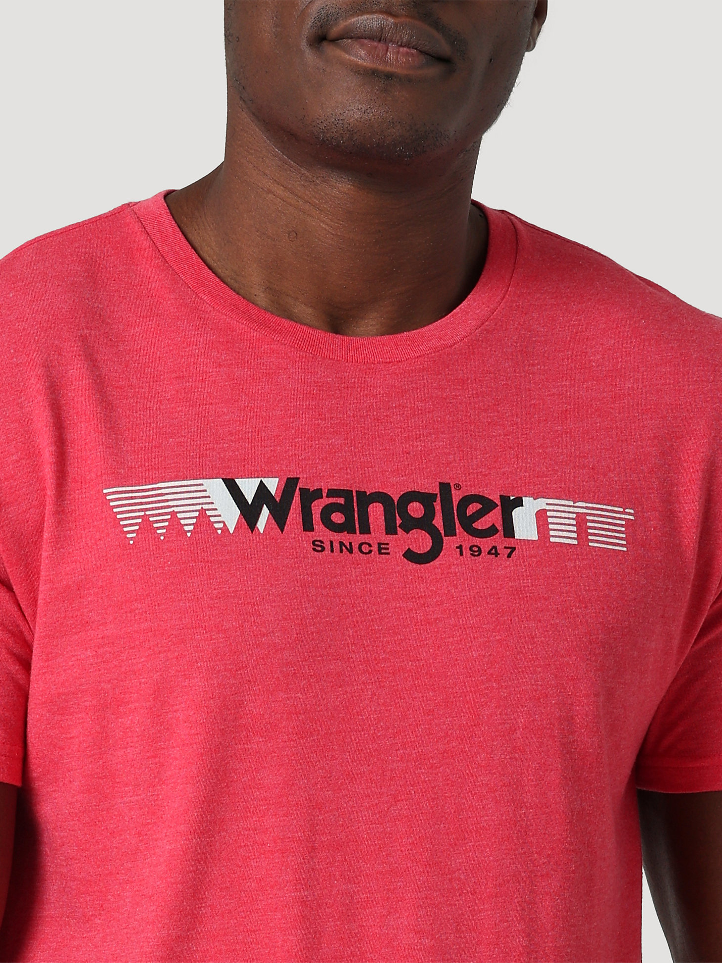 Men's Wrangler Logo Blur T-Shirt in Red Heather alternative view 1