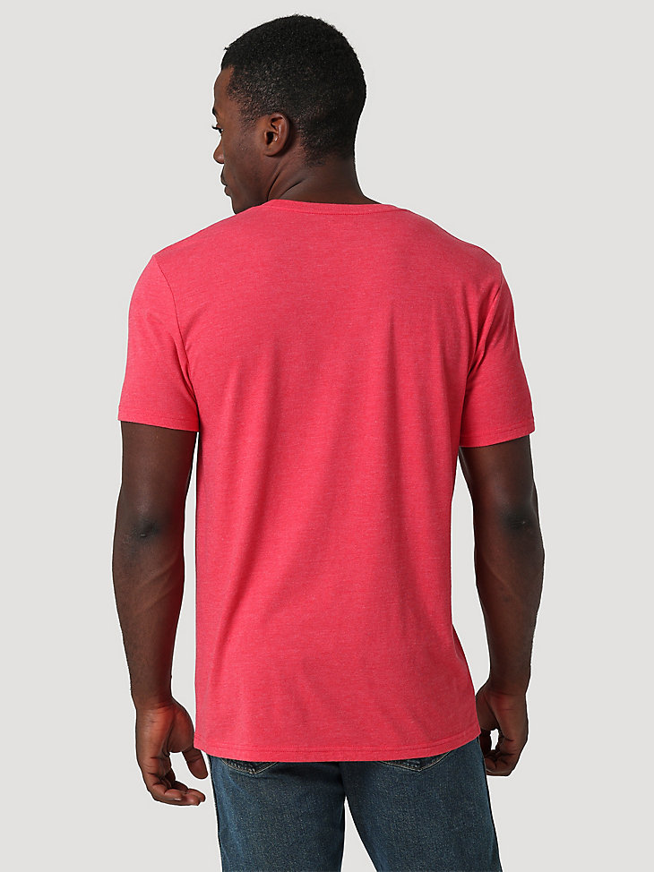 Men's Wrangler Logo Blur T-Shirt in Red Heather alternative view 2