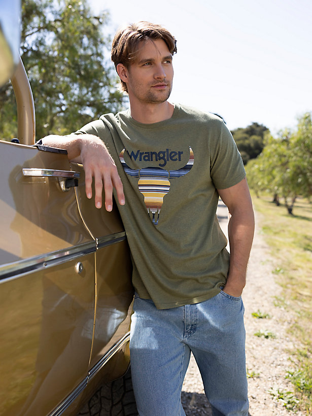 Men's Stripe Steer Head Graphic T-Shirt