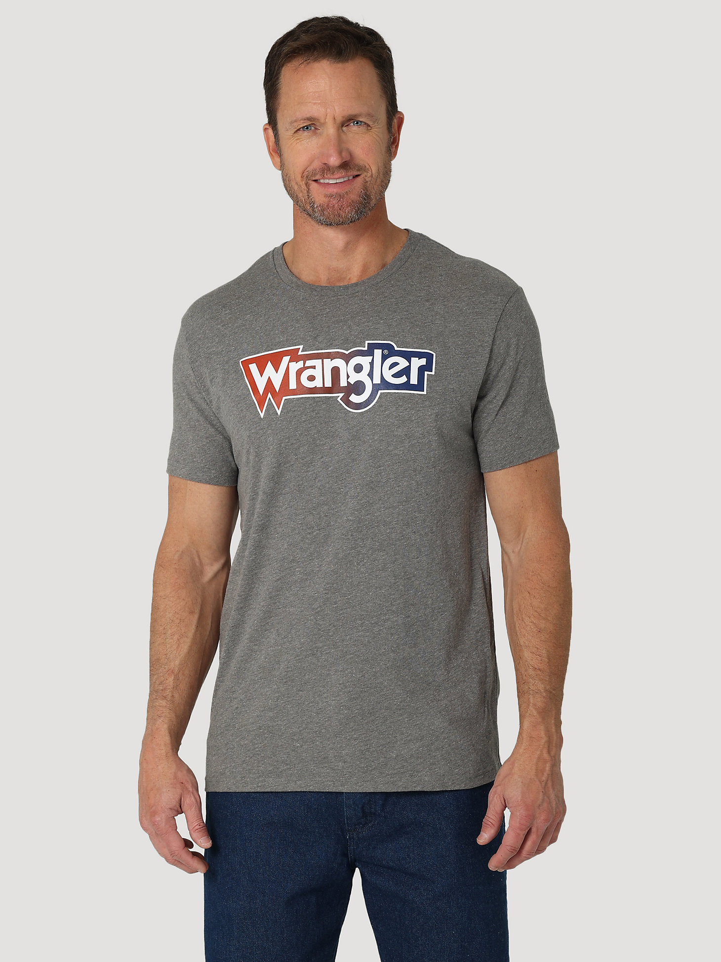 Ombre Wrangler Logo Graphic T-Shirt:Graphite:L main view