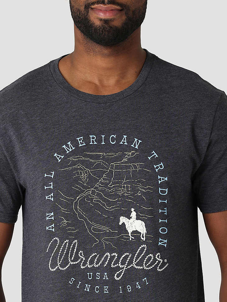 Men's All American Tradition Wrangler T-Shirt in Charcoal Heather alternative view