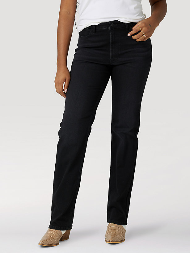 Women's Wrangler® High Rise True Straight Leg Jean in Midnight Black