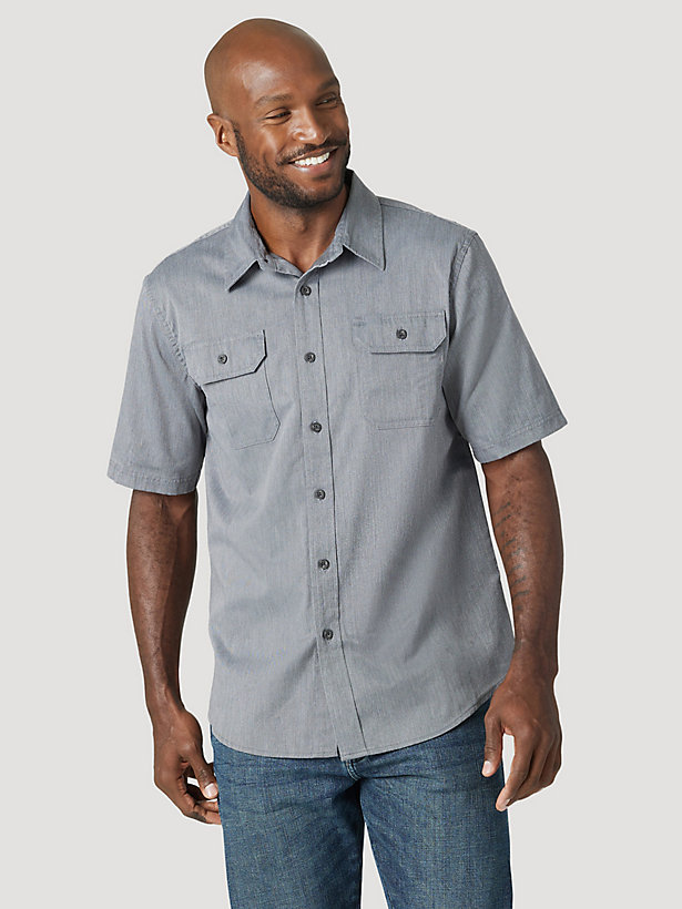 Wrangler® Men's Epic Soft™ Flex Twill Shirt in Asphalt Heather