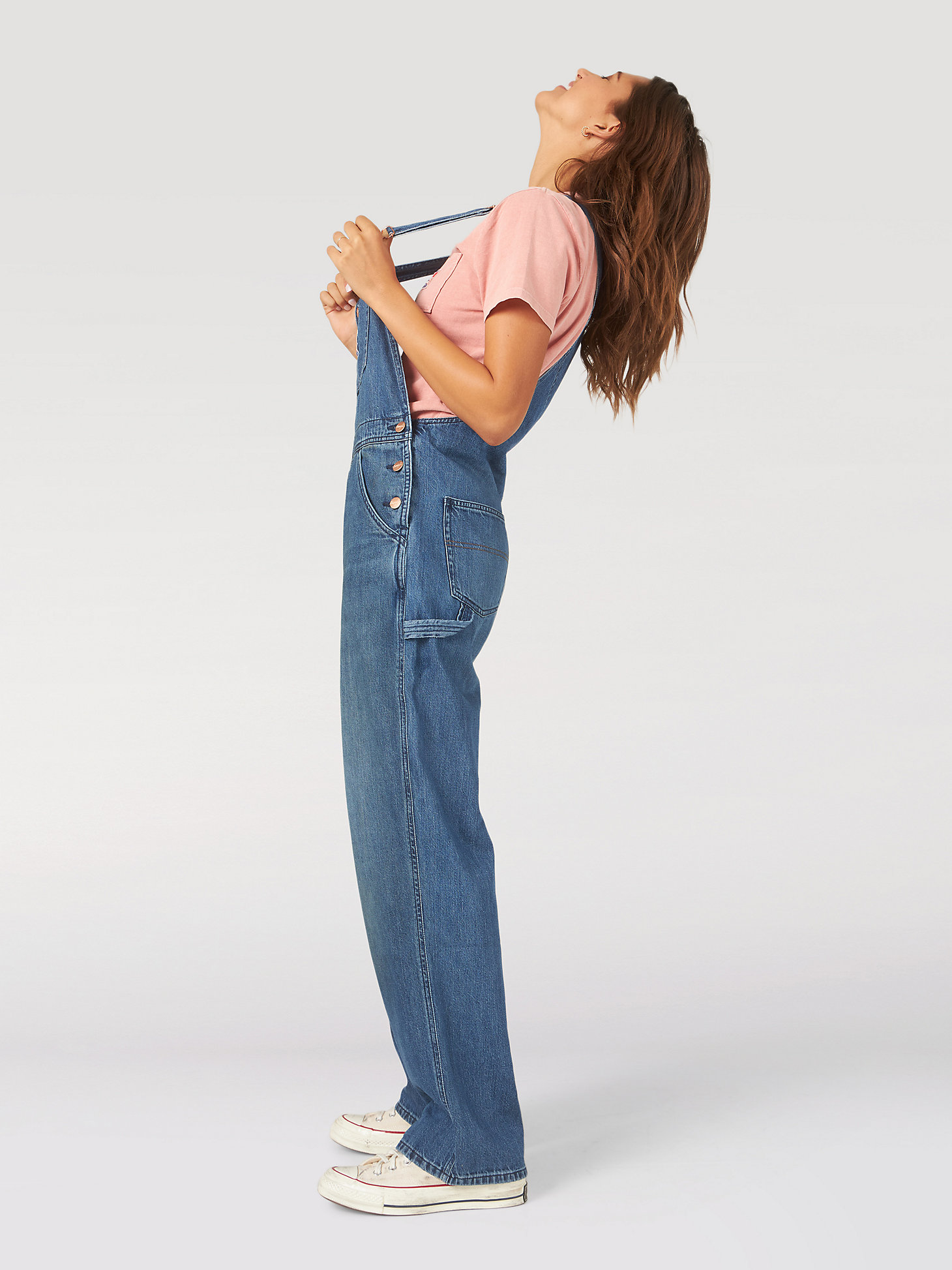 S/M/L/XL Women's Chain Shoulder Denim Jeans Jumpsuit Overall 