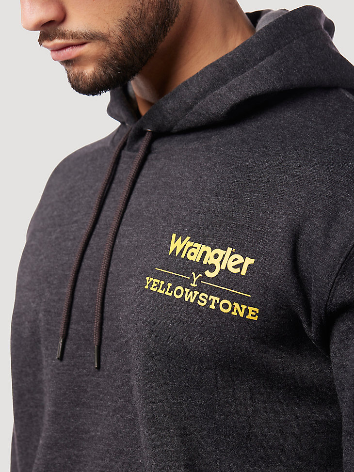 Wrangler x Yellowstone Dutton Ranch Hoodie in Charcoal Heather alternative view 2