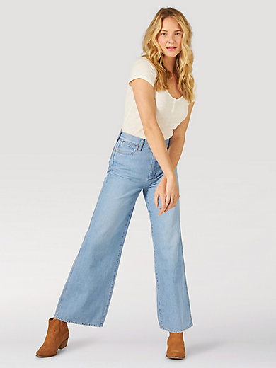 Womens Wide Leg Denim Pants High Waist Stretch Slim Jeans Overalls 