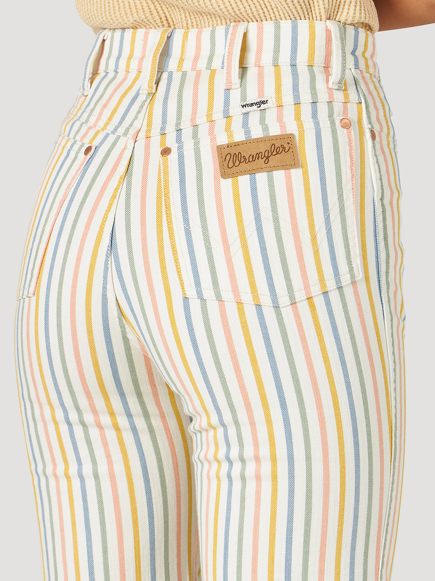 Women's Wanderer 622 Rainbow Stripe Flare Jean in Rainbow Stripe alternative view 2