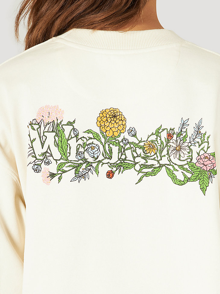 Women's Wild Nature Crop Sweatshirt in Vanilla Ice alternative view 3