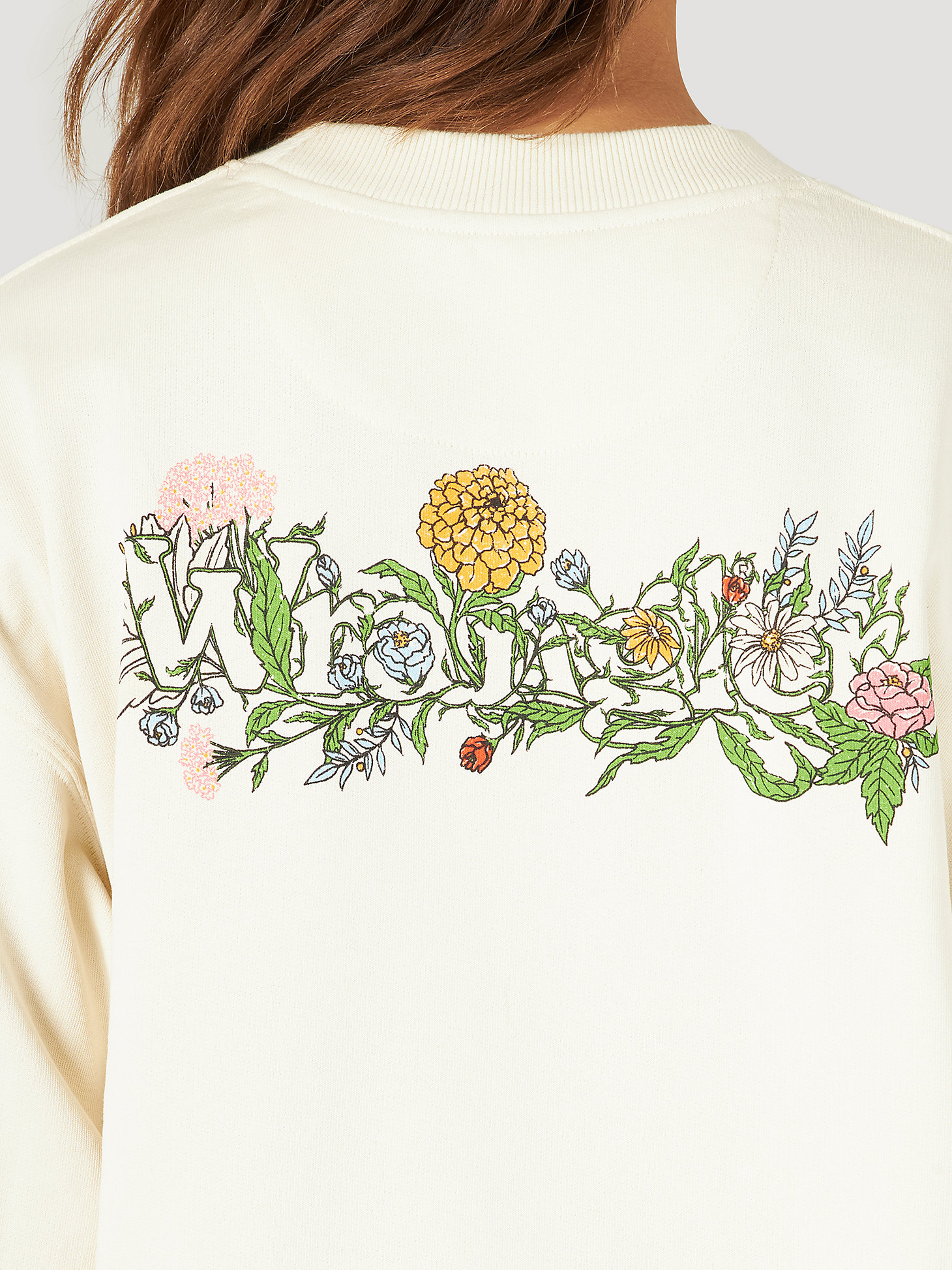 Women's Wild Nature Crop Sweatshirt in Vanilla Ice alternative view 3