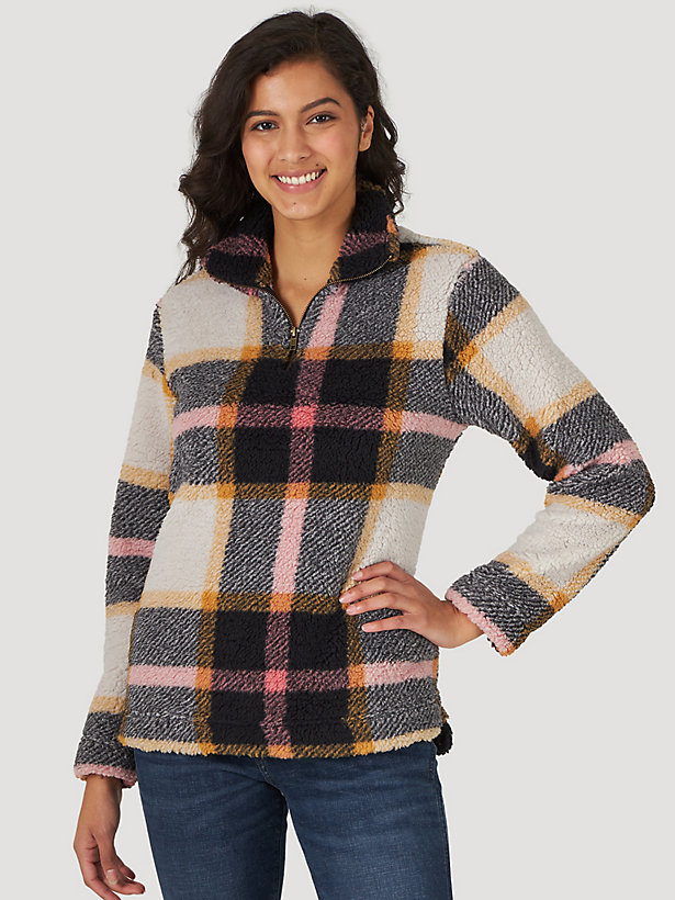 Women's Wrangler® Plaid Sherpa Pullover