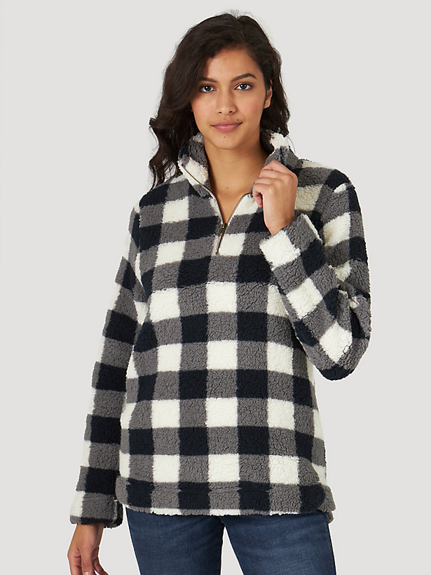 Women's Wrangler® Buffalo Plaid Sherpa Pullover