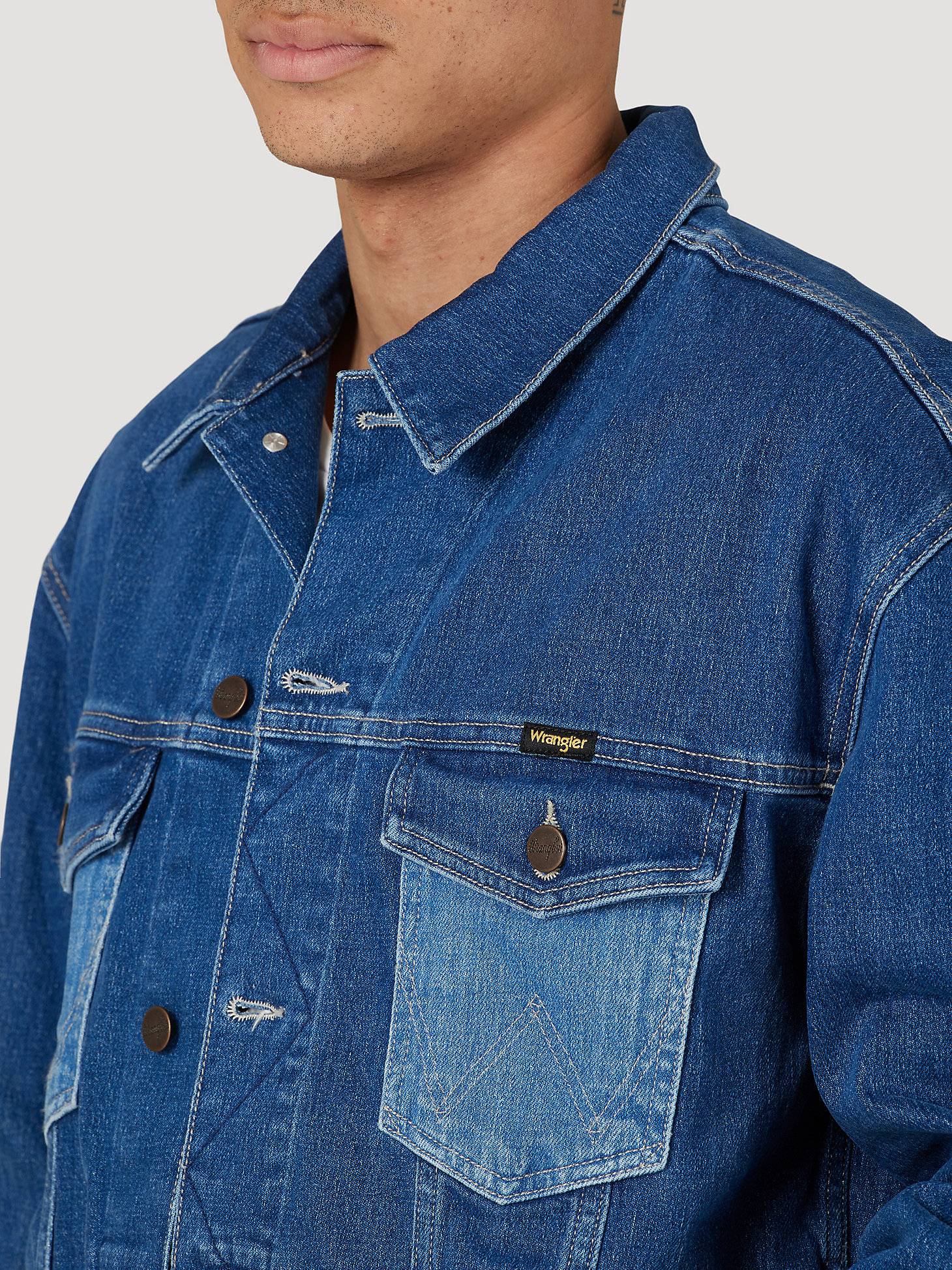 Men's Heritage Anti-Fit Embroidered Jacket in Blue Block alternative view 5