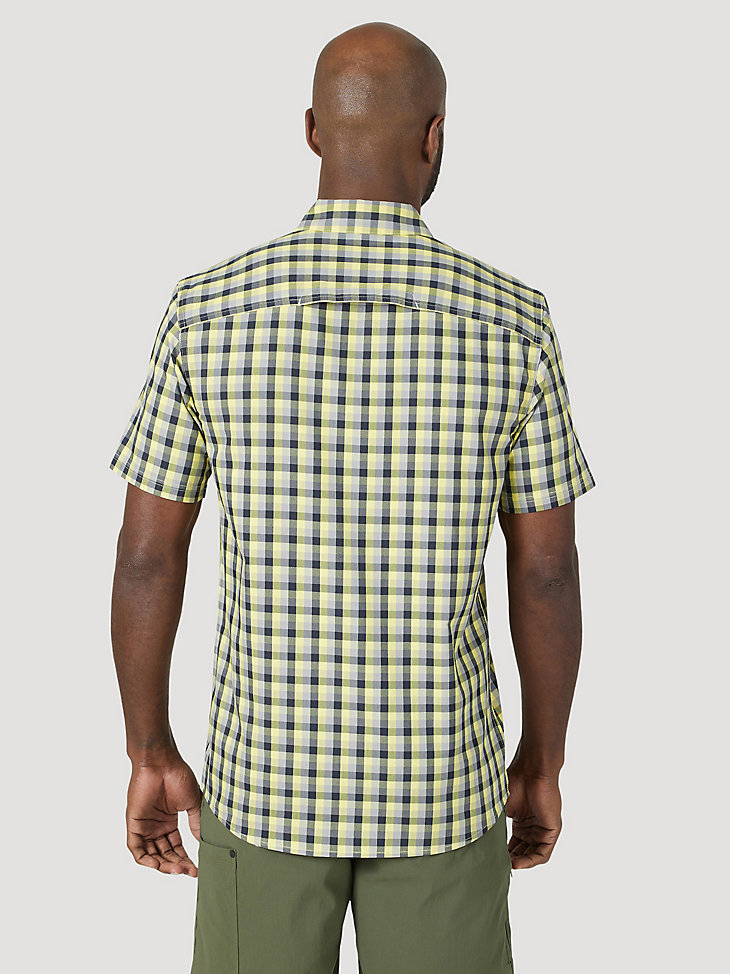 Men's Eco-Friendly Plaid Short Sleeve Camp Shirt in Primrose Yellow alternative view