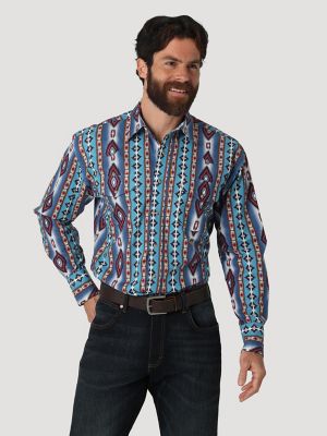 Men's Checotah® Long Sleeve Western Snap Printed Shirt, FAMILY OUTFITTING