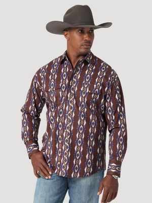 Wrangler Men's Checotah Long Sleeve Western Pearl Snap Shirt