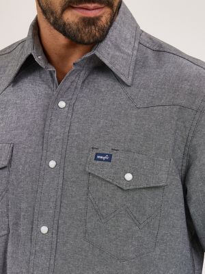 CHAMBRAY LONG SLEEVE WESTERN SHIRT