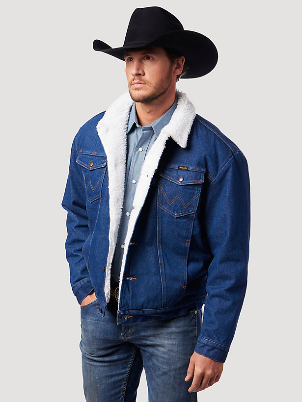 Wrangler x Yellowstone Men's Sherpa Lined Denim Jacket