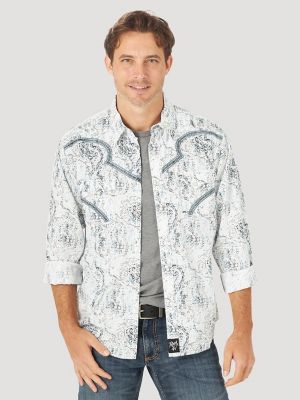 Men's Rock 47® by Wrangler® Long Sleeve Embroidered Yoke Western