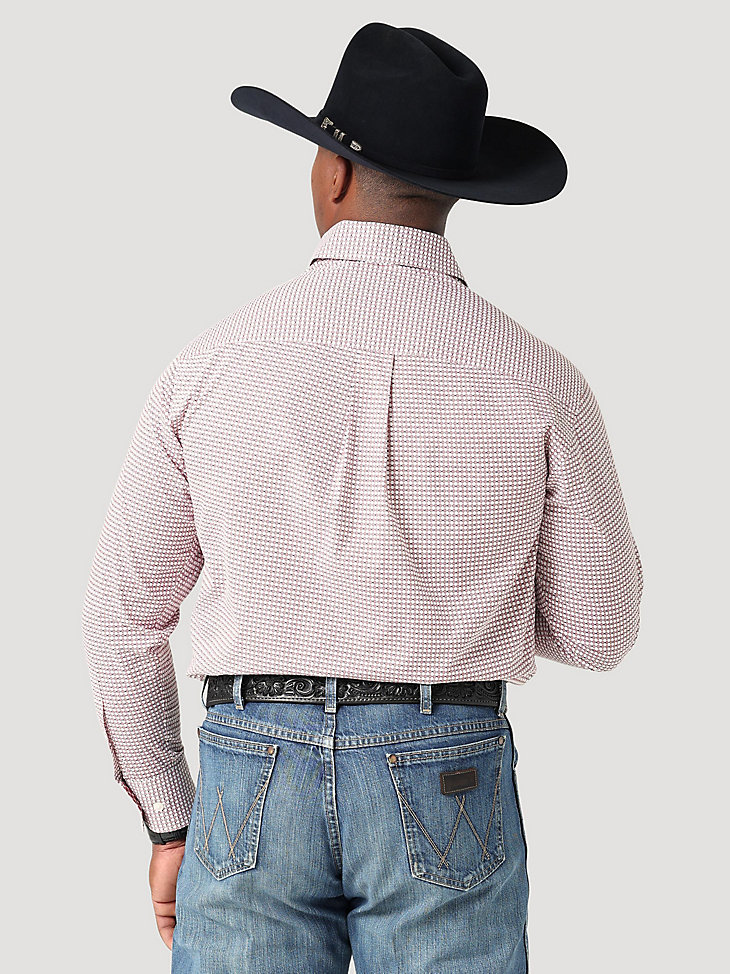 Men's George Strait Long Sleeve Button Down One Pocket Printed Shirt in Ruby Revival alternative view