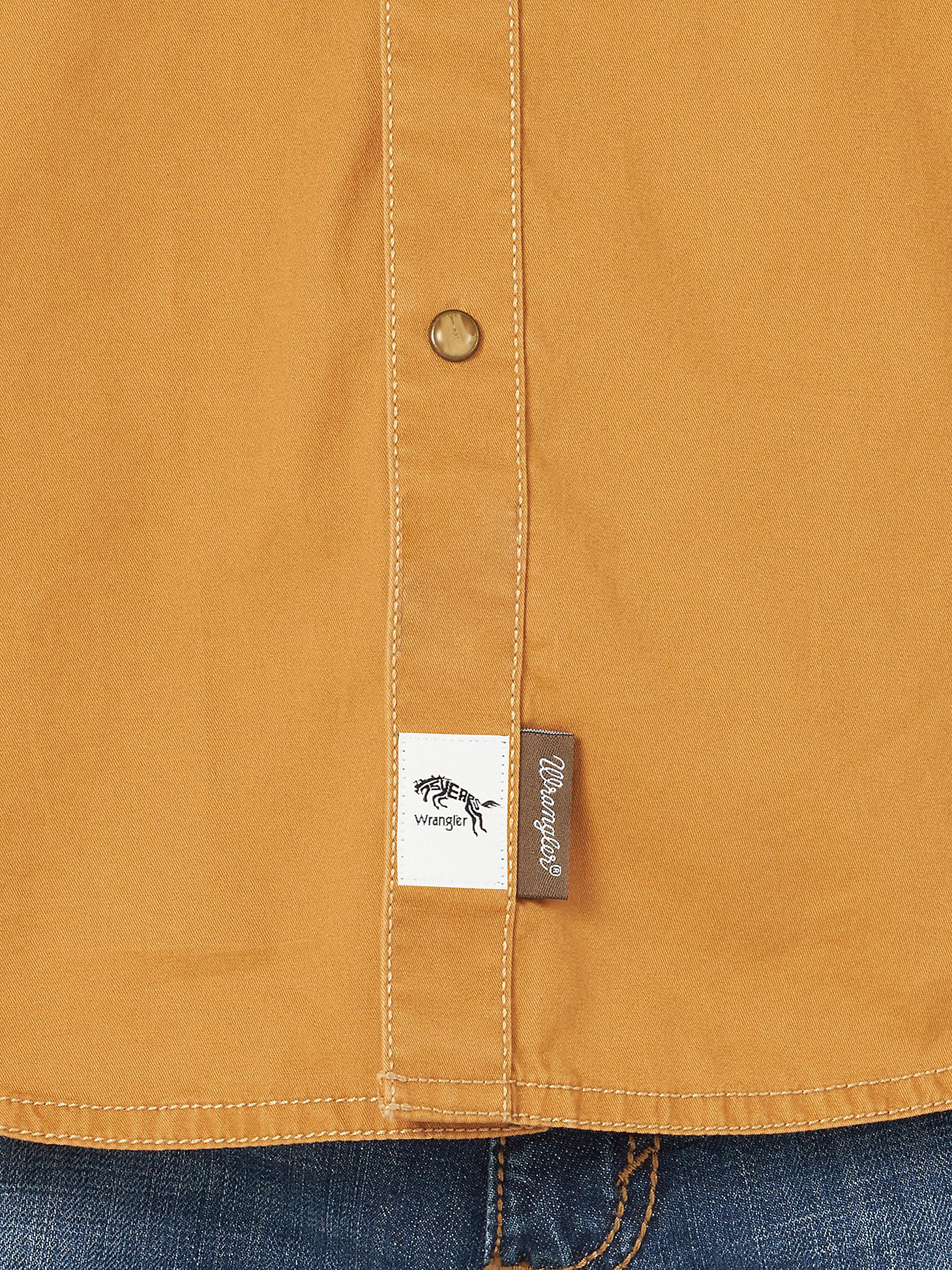 Men's Wrangler Retro® Premium Long Sleeve Western Snap Solid Shirt in Rawhide alternative view 5