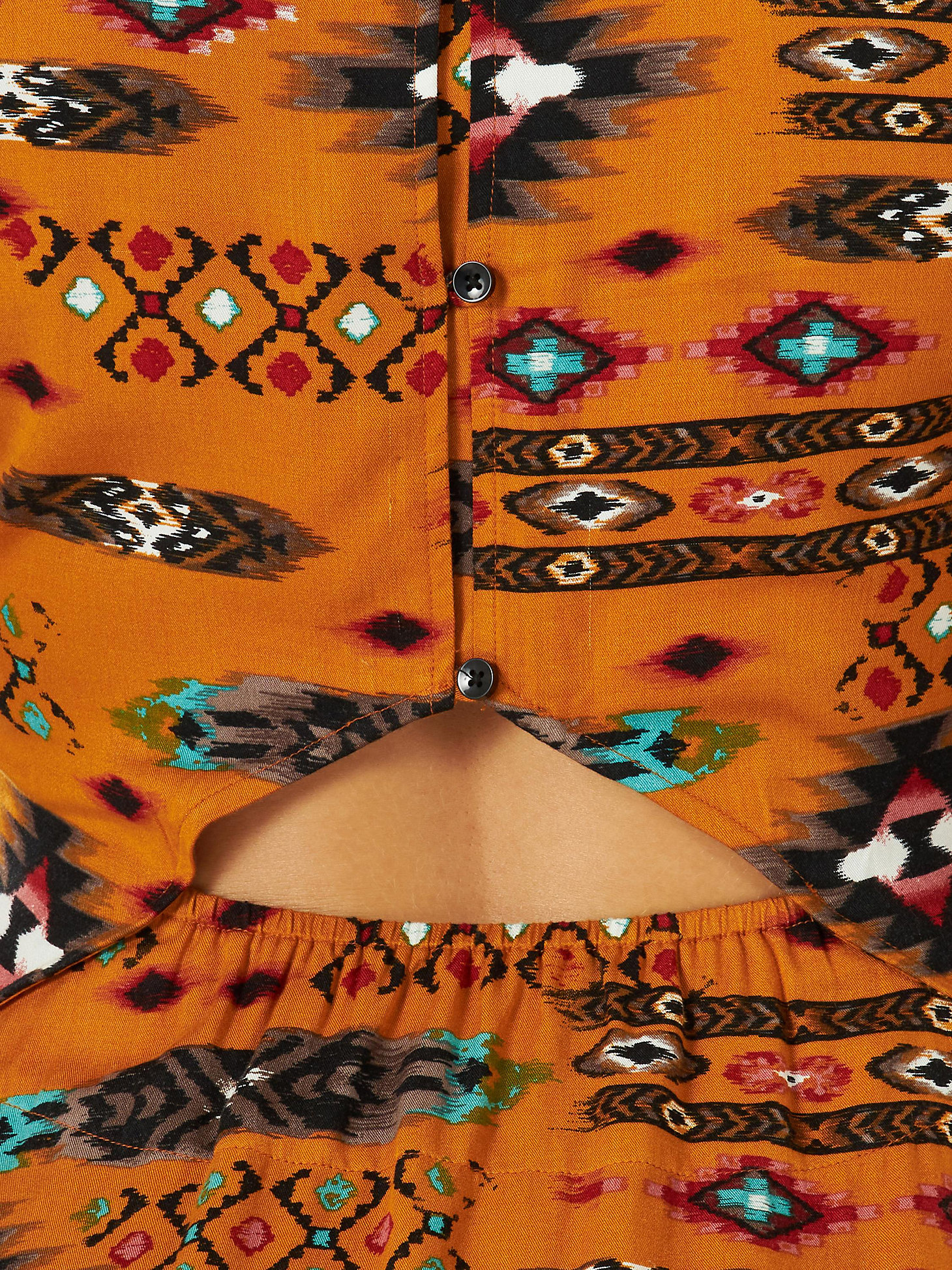 Women's Wrangler Retro® Peekaboo Back Southwestern Dress in tan alternative view 2