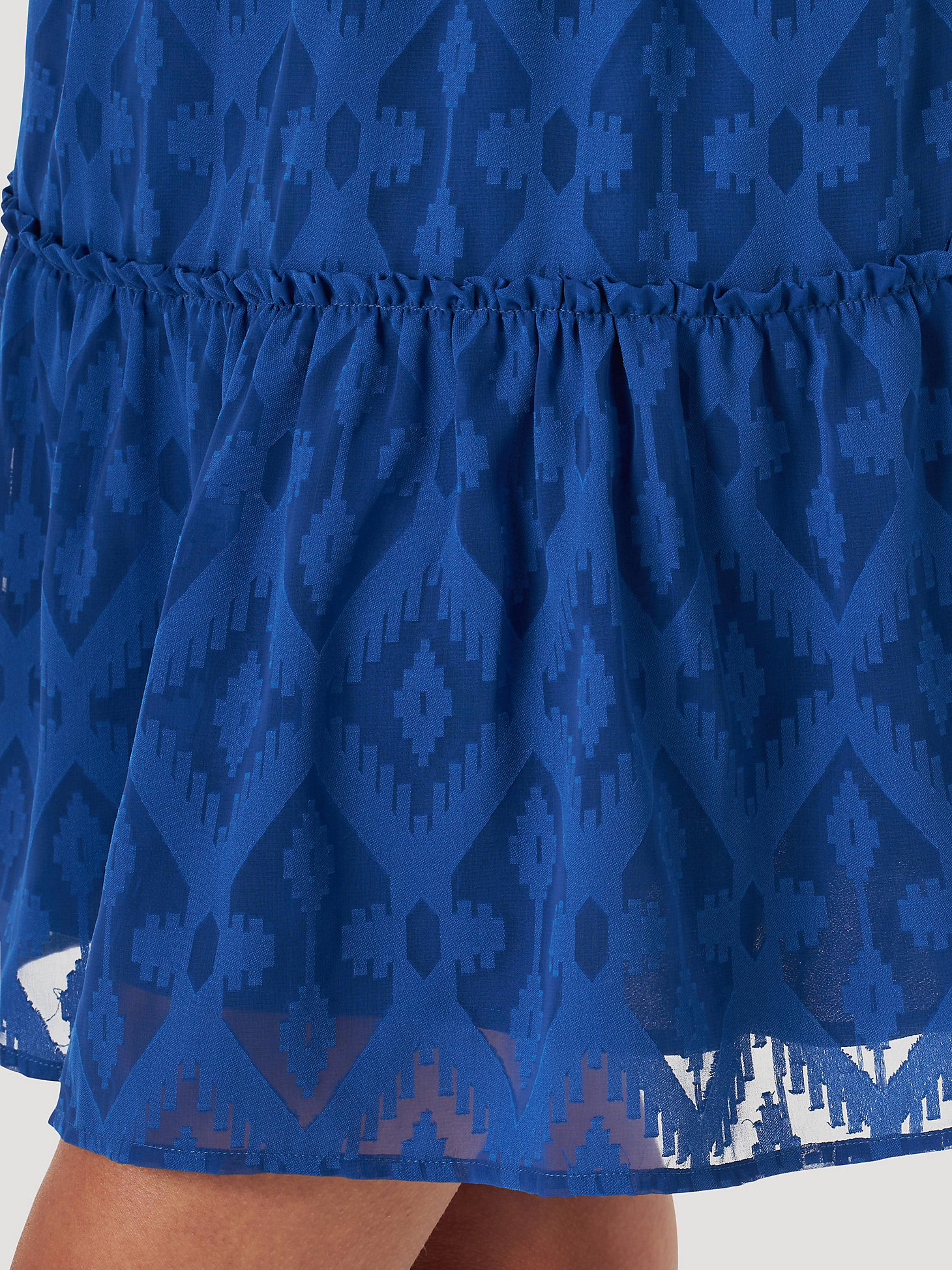 Women's Wrangler Retro® Vintage Tiered Long Sleeve Dress in blue alternative view 3