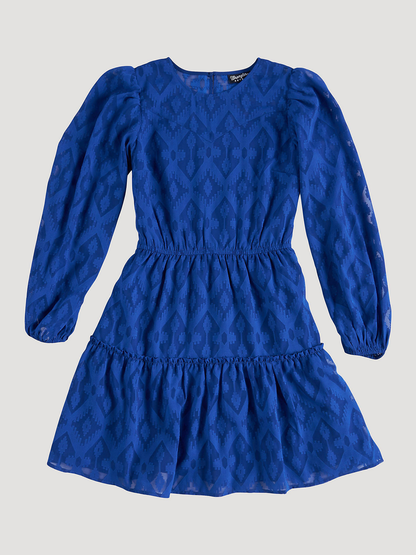Women's Wrangler Retro® Vintage Tiered Long Sleeve Dress in blue alternative view 4