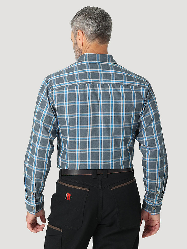 Wrangler® RIGGS Workwear® Long Sleeve Plaid Work Shirt in Downpour alternative view