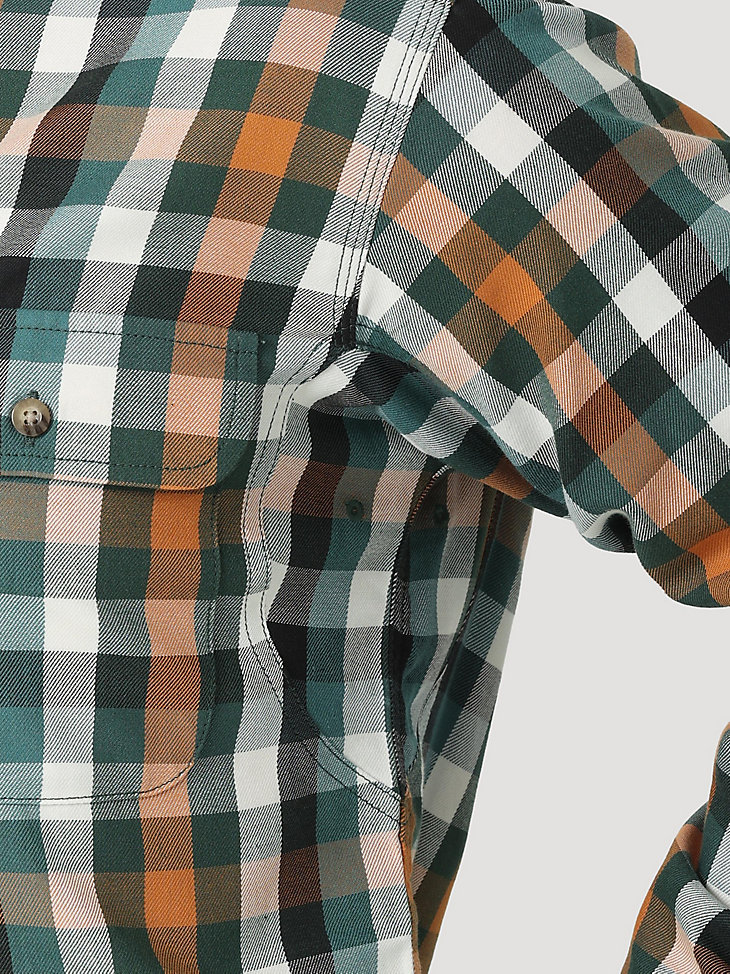 Wrangler® RIGGS Workwear® Long Sleeve Plaid Work Shirt in Sierra Forest alternative view 3