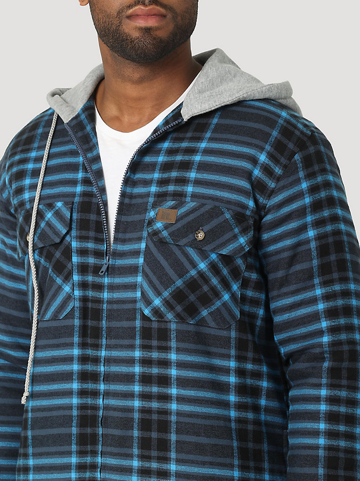 Wrangler® RIGGS Workwear® Long Sleeve Hooded Flannel Work Jacket in Loch alternative view 2