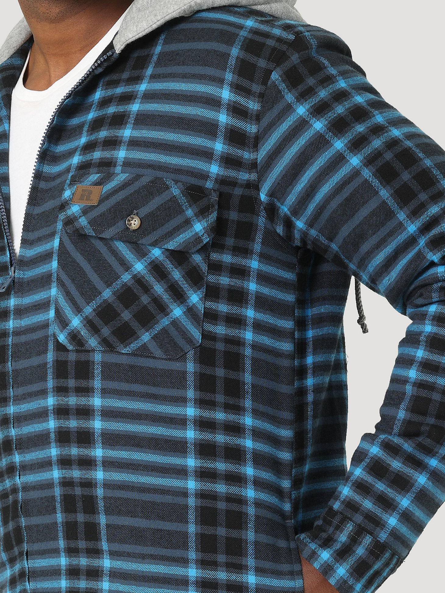 Wrangler® RIGGS Workwear® Long Sleeve Hooded Flannel Work Jacket in Loch alternative view 3