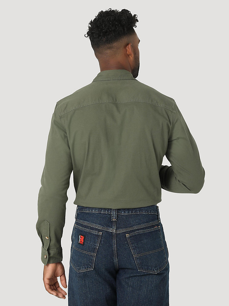 Mens RIGGS Workwear Long Sleeve Ripstop Work Shirt in Grape Leaf alternative view