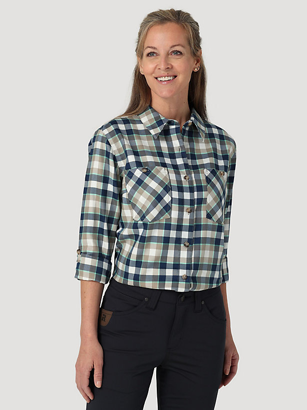 Women's Wrangler® RIGGS Workwear® Lightweight Flannel Plaid Work Shirt