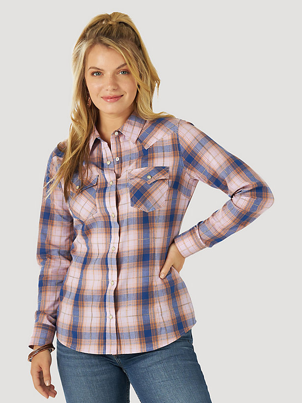 Women's Wrangler Retro® Plaid Western Snap Shirt