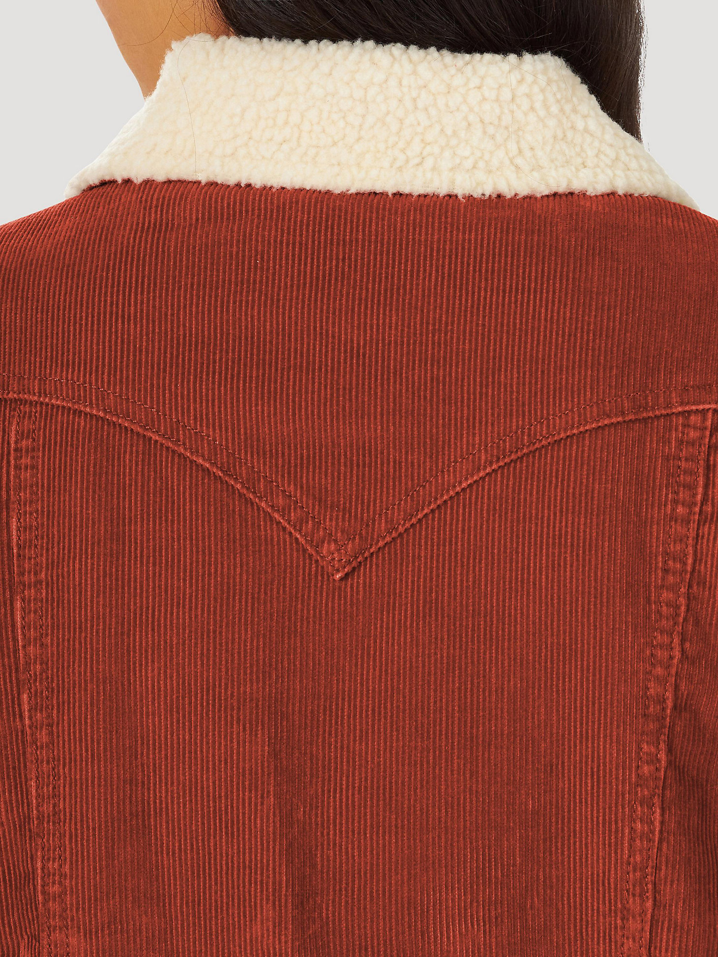 Women's Wrangler® Sherpa Lined Barn Jacket in rust alternative view 6