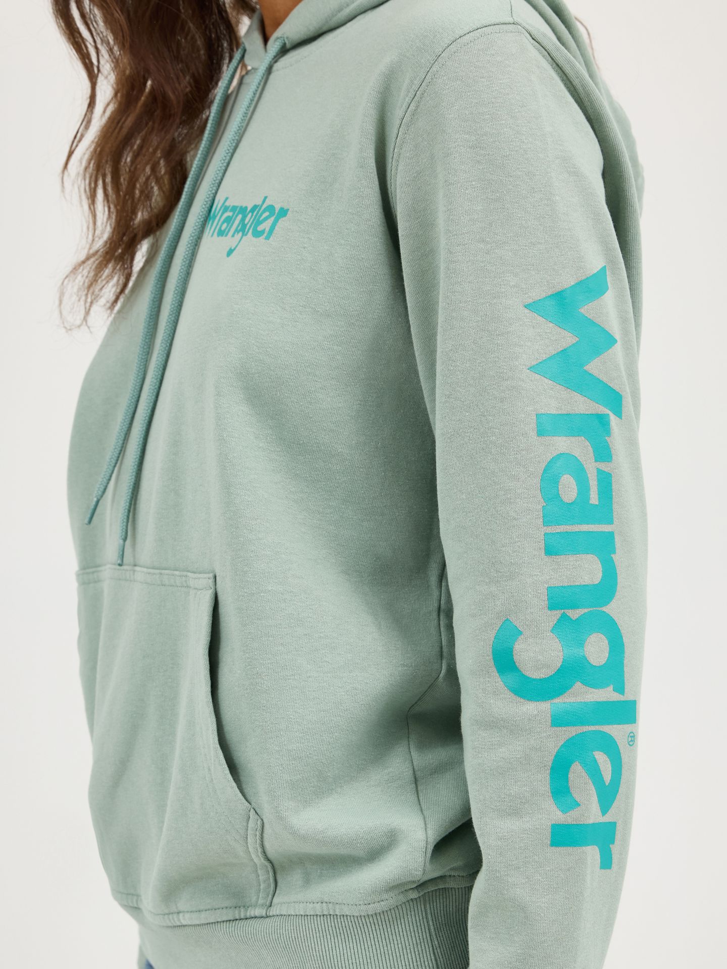 Женское худи Wrangler Classic Logo, цвет: Синий — фото 4