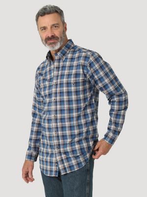 Wrangler Rugged Wear® Long Sleeve Wrinkle Resist Plaid Button-Down Shirt