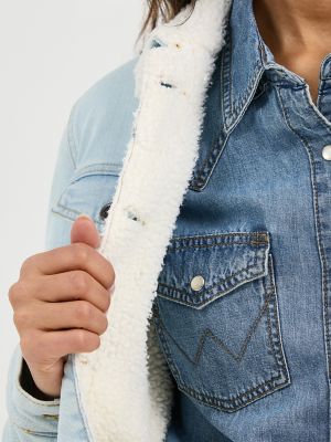 Wrangler denim jacket on sale sherpa