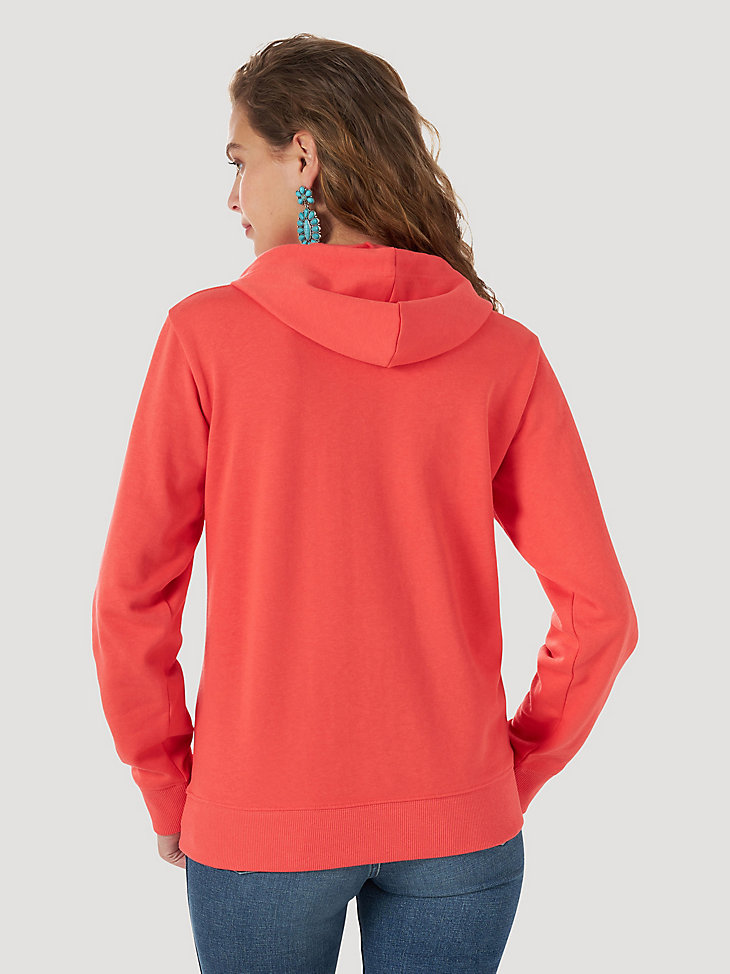 Women's Wrangler Retro® Metallic Logo Pullover Hoodie in pink alternative view