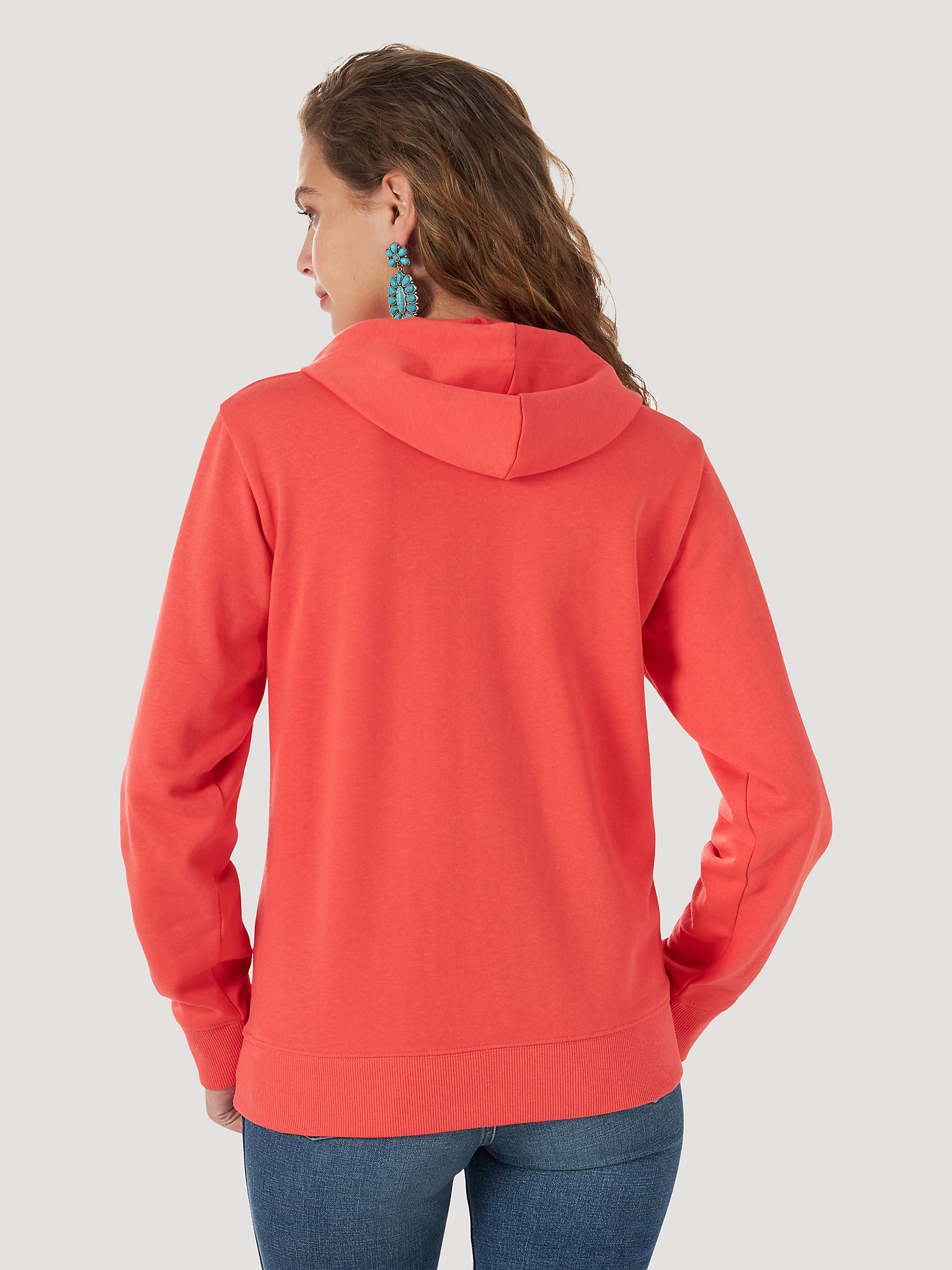 Women's Wrangler Retro® Metallic Logo Pullover Hoodie in pink alternative view 1