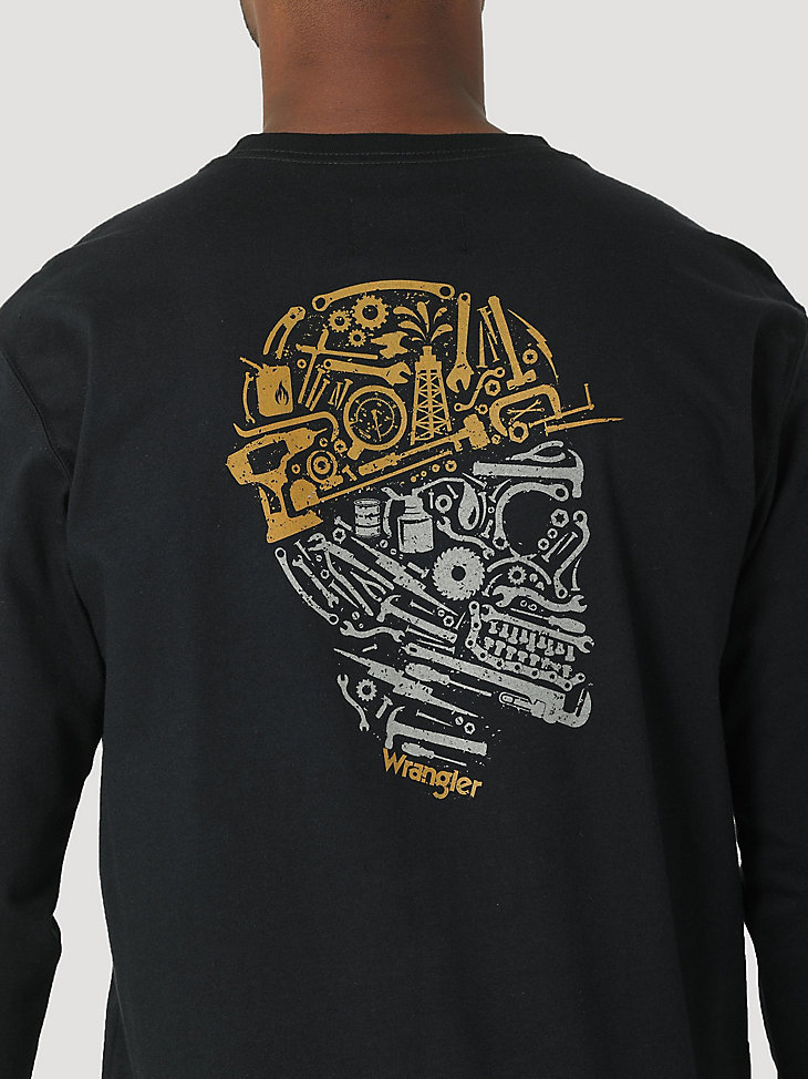 FR LS Skull Tools Logo Graphic T-Shirt in Black alternative view 2