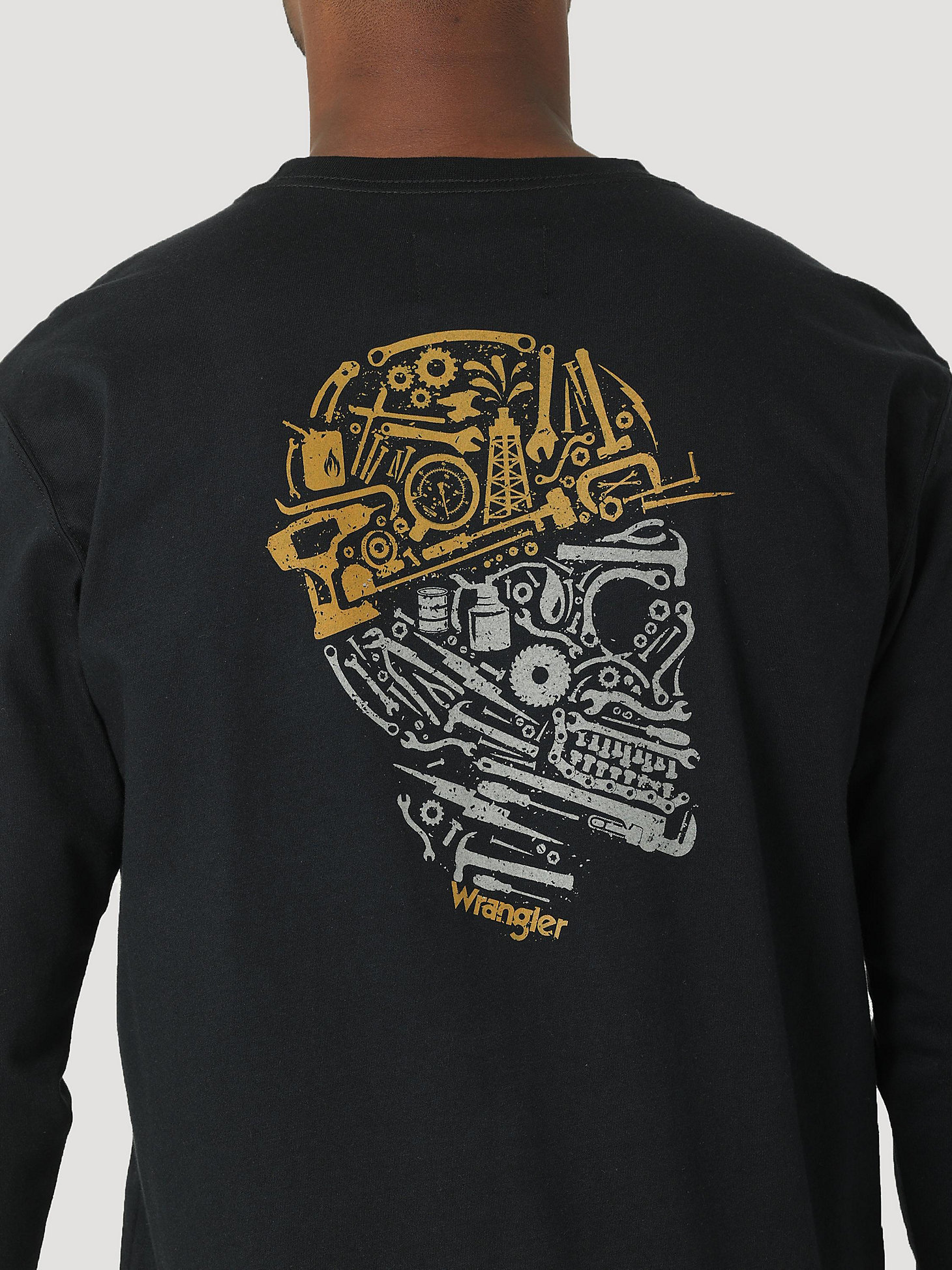 FR LS Skull Tools Logo Graphic T-Shirt in Black alternative view 2
