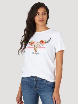 Women's Wrangler Short Sleeve Vintage Rodeo Graphic Tee in Bright White