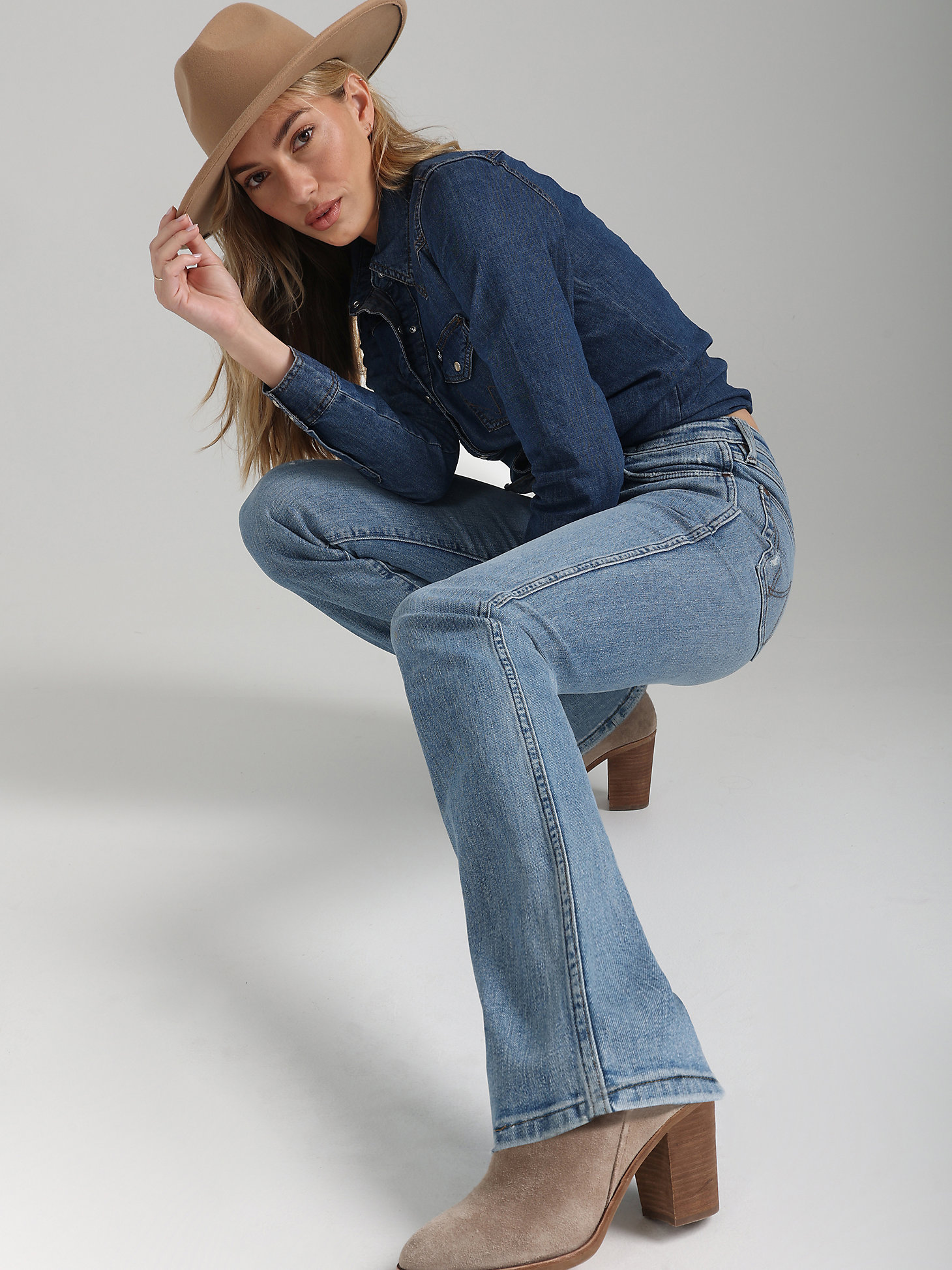 Wrangler Retro® Premium Jean: Women's High Rise Slim Boot in Germaine alternative view 1